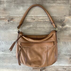 Fossil Brown Leather Shoulder Bag